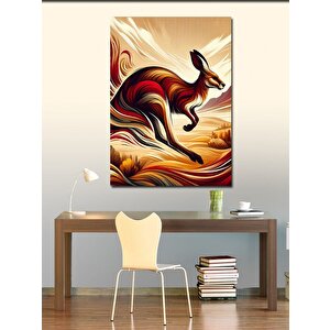 Kanvas Tablo Koşan Kırmızı Kanguru 50x70 cm