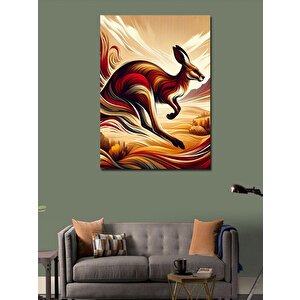 Kanvas Tablo Koşan Kırmızı Kanguru 50x70 cm