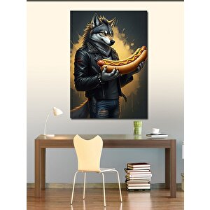 Kanvas Tablo Hotdog Ve Kurt 100x140 cm