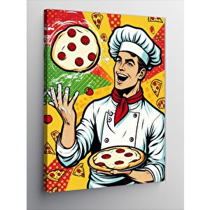 Kanvas Tablo Pizza Yapan Şef 70x100 cm