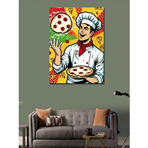 Kanvas Tablo Pizza Yapan Şef 70x100 cm