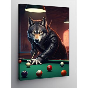Kanvas Tablo Bilardo Oynayan Kurt 50x70 cm