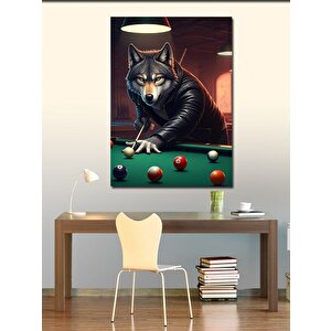 Kanvas Tablo Bilardo Oynayan Kurt 50x70 cm