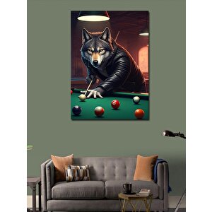 Kanvas Tablo Bilardo Oynayan Kurt 50x70 cm