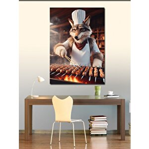 Kanvas Tablo Mangal Yapan Kurt 50x70 cm
