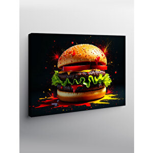 Kanvas Tablo Lezzetli Hamburger 50x70 cm