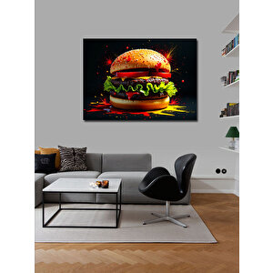 Kanvas Tablo Lezzetli Hamburger 50x70 cm