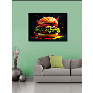 Kanvas Tablo Lezzetli Hamburger 50x70 cm