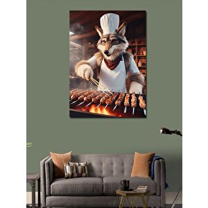 Kanvas Tablo Mangal Yapan Kurt 70x100 cm