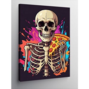 Kanvas Tablo Pizza Ve İskelet 50x70 cm