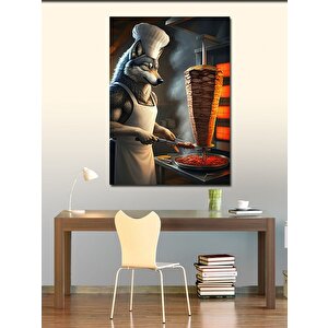 Kanvas Tablo Döner Ustası Kurt 50x70 cm
