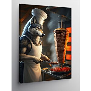 Kanvas Tablo Döner Ustası Kurt 70x100 cm