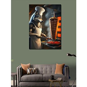 Kanvas Tablo Döner Ustası Kurt 70x100 cm