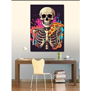Kanvas Tablo Pizza Ve İskelet 100x140 cm