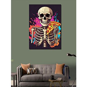Kanvas Tablo Pizza Ve İskelet 100x140 cm