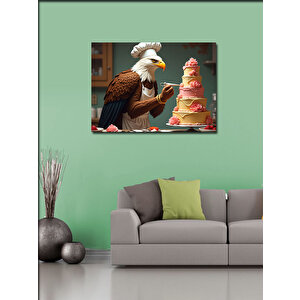 Kanvas Tablo Pasta Yapan Kartal Figürü 50x70 cm