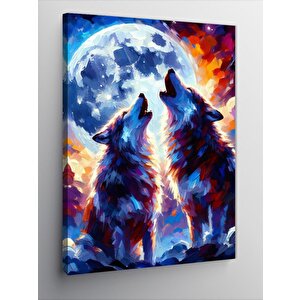 Kanvas Tablo Uluyan Kurtlar 50x70 cm