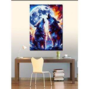 Kanvas Tablo Uluyan Kurtlar 50x70 cm