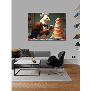 Kanvas Tablo Pasta Yapan Kartal Figürü 70x100 cm