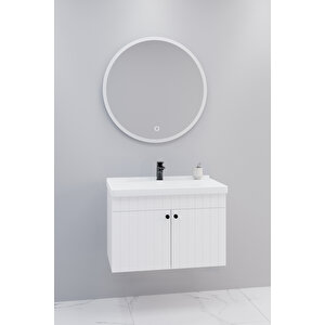 Avien 80 Cm Banyo Dolabı Orz Aynalı - Boy Dolap Hariç Beyaz