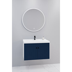 Avien 80 Cm Banyo Dolabı Orz Aynalı - Boy Dolap Hariç Lacivert