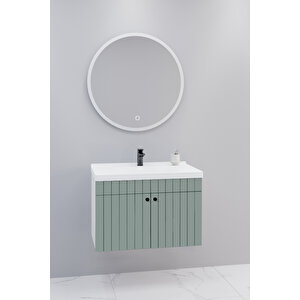 Avien 80 Cm Banyo Dolabı Orz Aynalı - Boy Dolap Hariç Yeşil