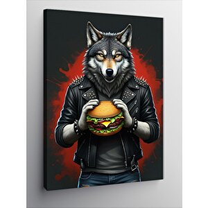 Kanvas Tablo Burger Tutan Kurt 100x140 cm