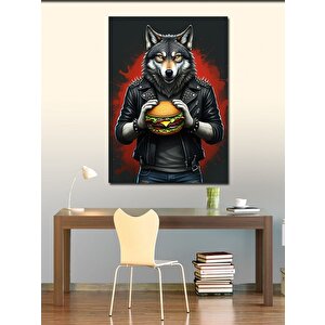 Kanvas Tablo Burger Tutan Kurt 100x140 cm