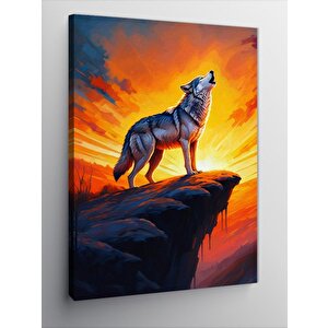 Kanvas Tablo Gün Batımında Kurt 100x140 cm