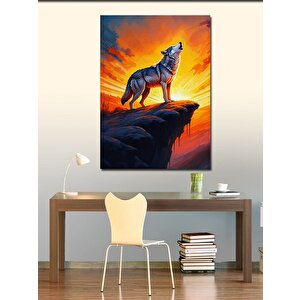 Kanvas Tablo Gün Batımında Kurt 100x140 cm