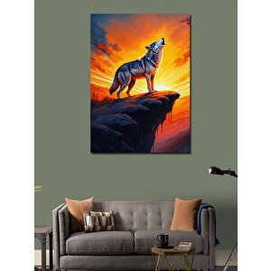 Kanvas Tablo Gün Batımında Kurt 100x140 cm