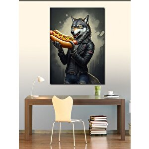 Kanvas Tablo Hotdog Tutan Kurt 50x70 cm