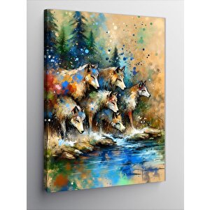 Kanvas Tablo Suda Kurtlar 70x100 cm