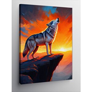 Kanvas Tablo Gün Batımında Kurt 70x100 cm