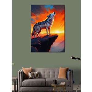Kanvas Tablo Gün Batımında Kurt 70x100 cm