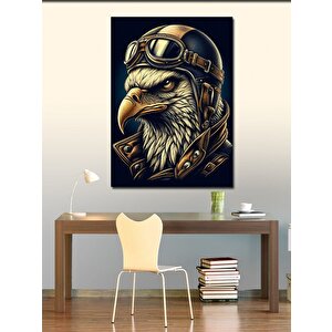 Kanvas Tablo Deri Ceketli Sert Kartal 70x100 cm