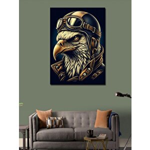 Kanvas Tablo Deri Ceketli Sert Kartal 70x100 cm