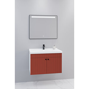 Avien 80 Cm Banyo Dolabı Lvn Aynalı - Boy Dolap Hariç Kiremit