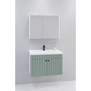 Avien 80 Cm Banyo Dolabı Bgn Aynalı - Boy Dolap Hariç Yeşil