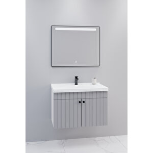 Avien 80 Cm Banyo Dolabı Lvn Aynalı - Boy Dolap Hariç Gri