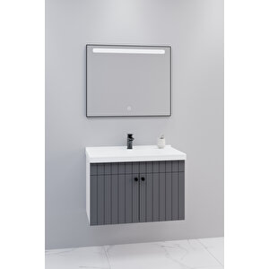 Avien 80 Cm Banyo Dolabı Lvn Aynalı - Boy Dolap Hariç Antrasit