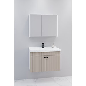 Avien 80 Cm Banyo Dolabı Bgn Aynalı - Boy Dolap Hariç Krem