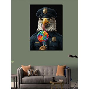 Kanvas Tablo Lolipoplu Polis Kartal 100x140 cm