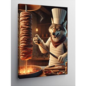 Kanvas Tablo Döner Şefi Kurt 50x70 cm