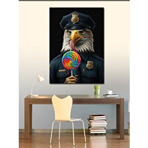 Kanvas Tablo Lolipoplu Polis Kartal 50x70 cm