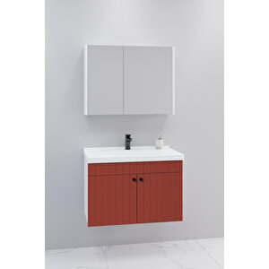 Avien 80 Cm Banyo Dolabı Bgn Aynalı - Boy Dolap Hariç Kiremit
