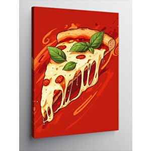 Kanvas Tablo Peynirli Pizza Dilimi 70x100 cm