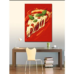 Kanvas Tablo Peynirli Pizza Dilimi 70x100 cm