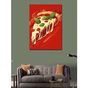 Kanvas Tablo Peynirli Pizza Dilimi 70x100 cm