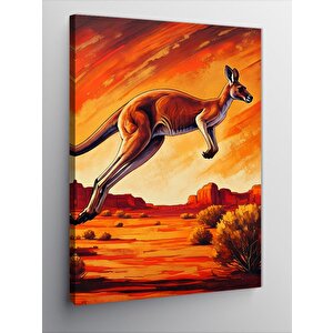 Kanvas Tablo Sıçrayan Kanguru 70x100 cm